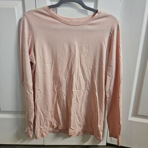 Lands' End Soft Blush Pink Long-Sleeve Crewneck